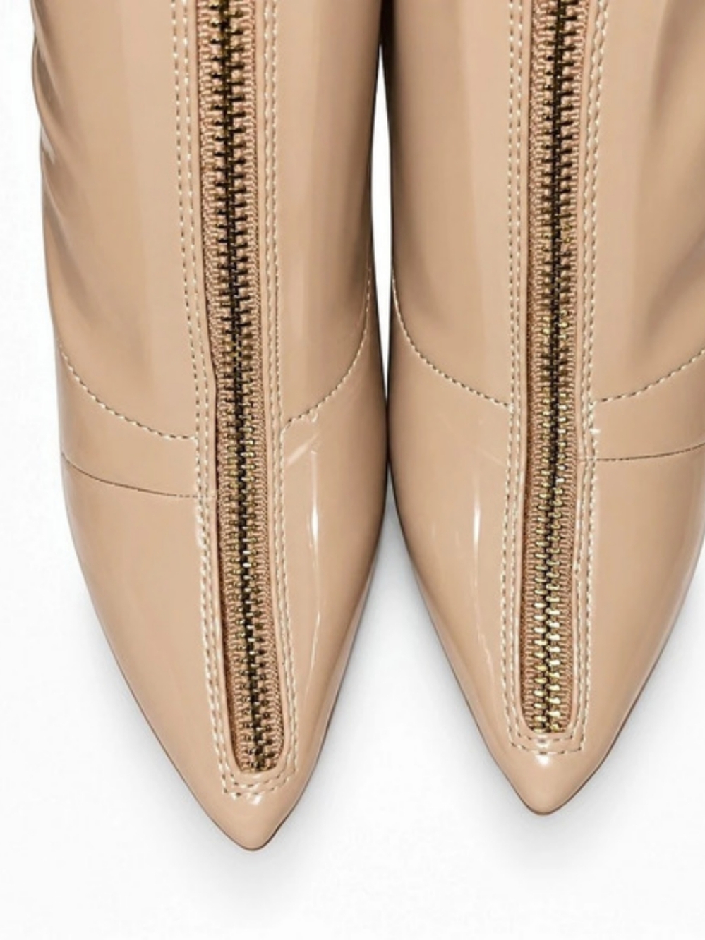 New Pointed-Toe Patent Ankle Boots in Pink/Beige - Picture 5 of 6